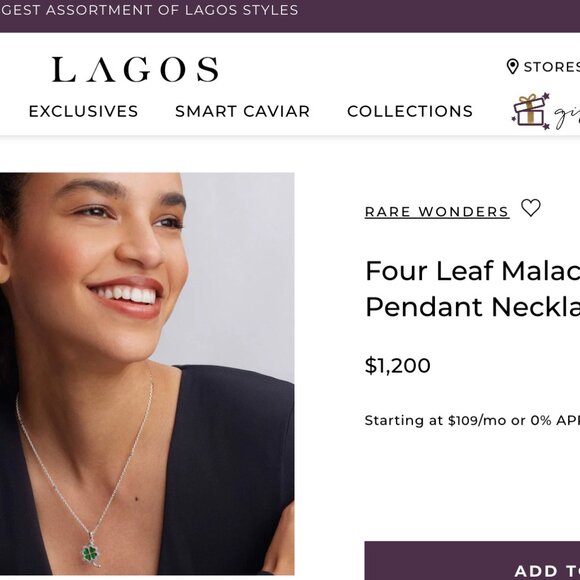 Rare Wonders Four Leaf Malachite Clover Pendant Necklace from Lagos - Picture 6 of 13